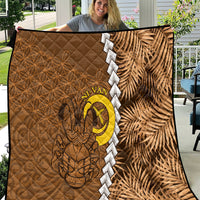 Vanuatu Coconut Crab Quilt Ni-Van Tropical Leaves With Sand Drawing Art LT14 Brown - Polynesian Pride