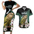 Personalised New Zealand Kakapo Couples Matching Short Sleeve Bodycon Dress and Hawaiian Shirt Aotearoa Fern With Manuka