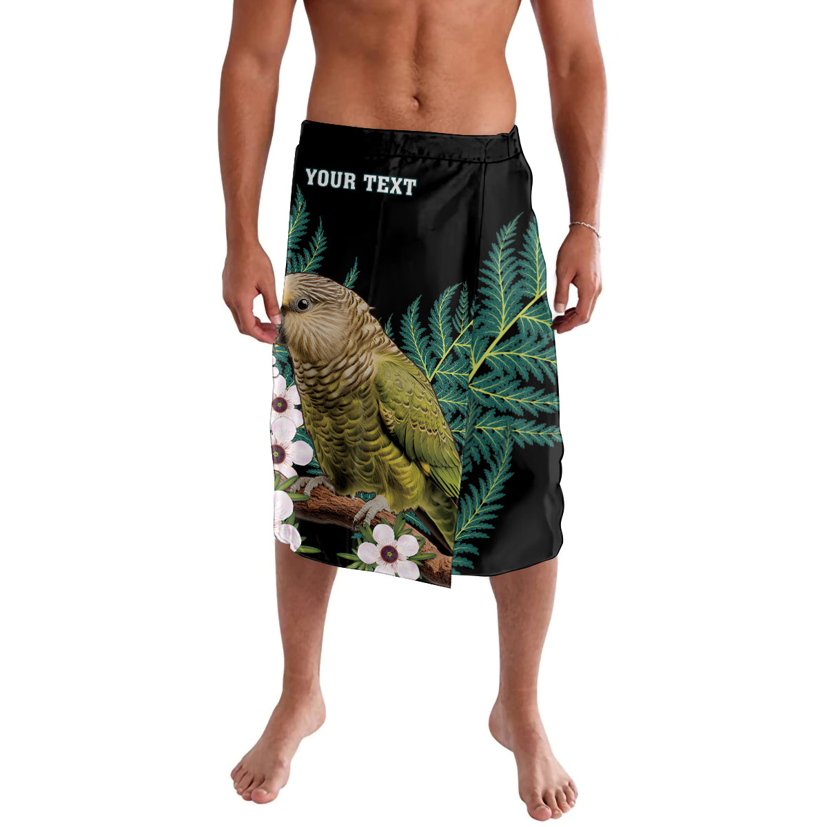 Personalised New Zealand Kakapo Lavalava Aotearoa Fern With Manuka