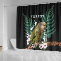 Personalised New Zealand Kakapo Shower Curtain Aotearoa Fern With Manuka LT14 - Polynesian Pride