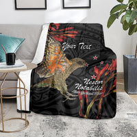 Personalised New Zealand Kea Blanket Nestor Notabilis With Harakeke Maori Pattern LT14 - Polynesian Pride