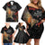 Personalised New Zealand Kea Family Matching Off Shoulder Short Dress and Hawaiian Shirt Nestor Notabilis With Harakeke Maori Pattern