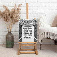 Custom Fiji Tapa Rugby Canvas Wall Art Flying Fijian Black And White Version LT14 - Polynesian Pride