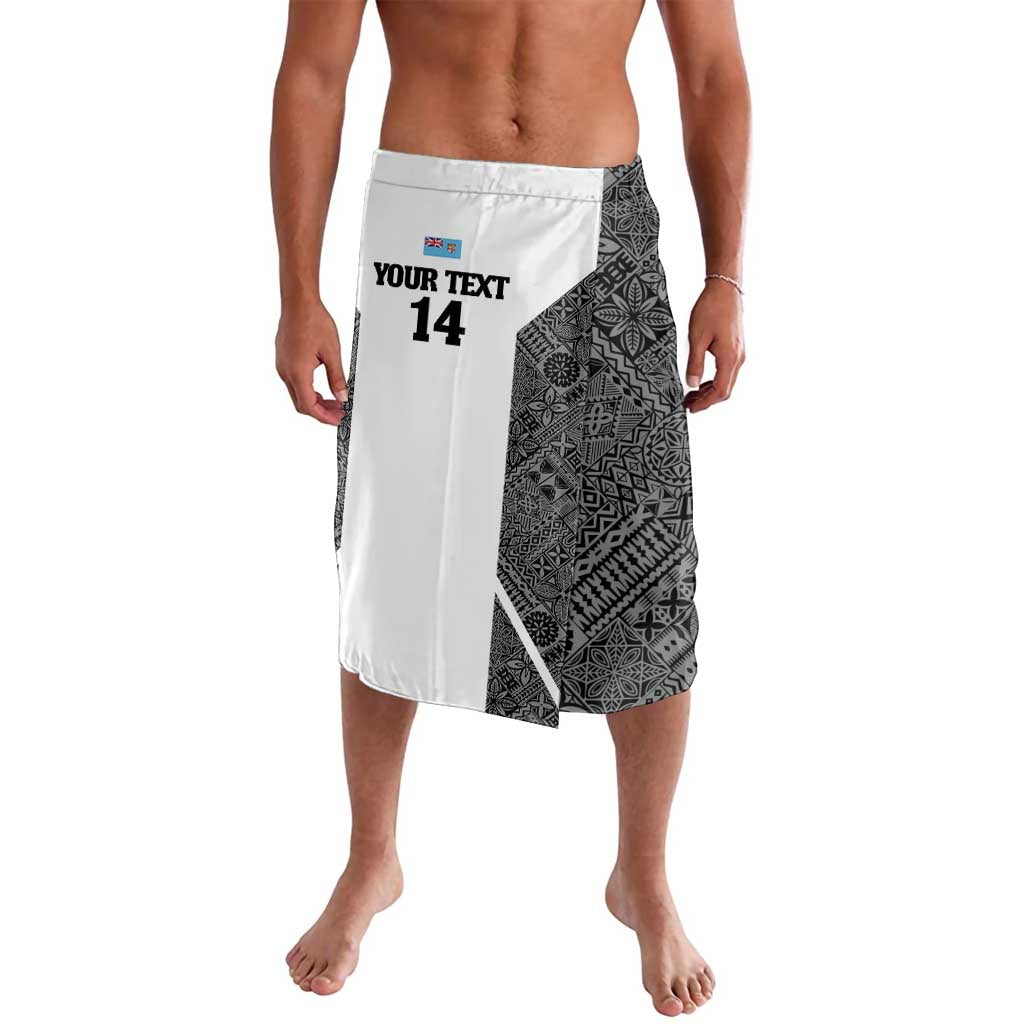 Custom Fiji Tapa Rugby Lavalava Flying Fijian Black And White Version LT14 Black - Polynesian Pride