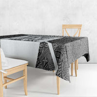 Custom Fiji Tapa Rugby Tablecloth Flying Fijian Black And White Version LT14 - Polynesian Pride