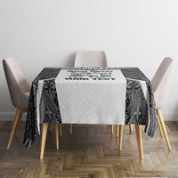 Custom Fiji Tapa Rugby Tablecloth Flying Fijian Black And White Version LT14 - Polynesian Pride