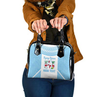 Custom Fiji Tapa Rugby Shoulder Handbag Flying Fijian Blue And White Version LT14 One Size Blue - Polynesian Pride
