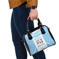 Custom Fiji Tapa Rugby Shoulder Handbag Flying Fijian Blue And White Version LT14 - Polynesian Pride