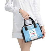 Custom Fiji Tapa Rugby Shoulder Handbag Flying Fijian Blue And White Version LT14 - Polynesian Pride
