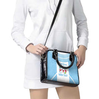 Custom Fiji Tapa Rugby Shoulder Handbag Flying Fijian Blue And White Version LT14 - Polynesian Pride
