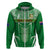 Cook Islands Football Hoodie Go Kuki Airani Polynesian Sporty Style LT14 Zip Hoodie Green - Polynesian Pride