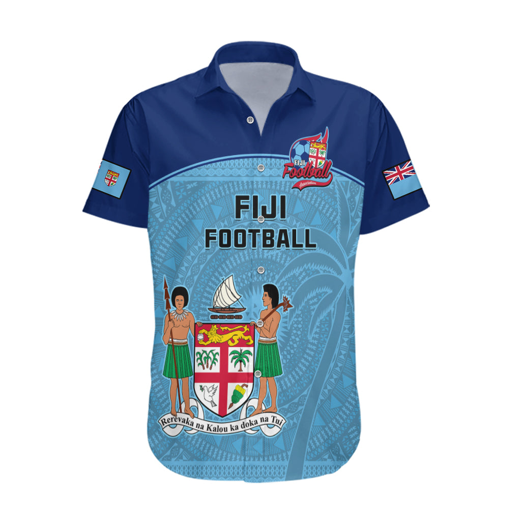 Personalised Fiji Football Hawaiian Shirt Fijian Tapa Pattern Sporty Style LT14 Blue - Polynesian Pride