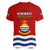 Kiribati Football Women V Neck T Shirt Polynesian Pattern Mix Kiribatian Flag LT14 - Polynesian Pride