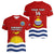 Personalised Kiribati Football Women V Neck T Shirt Polynesian Pattern Mix Kiribatian Flag LT14 - Polynesian Pride