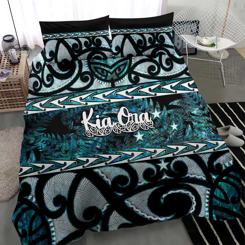 Kia Ora New Zealand Bedding Set Aotearoa Proud Maori Paua Shell Silver Fern LT14 - Polynesian Pride