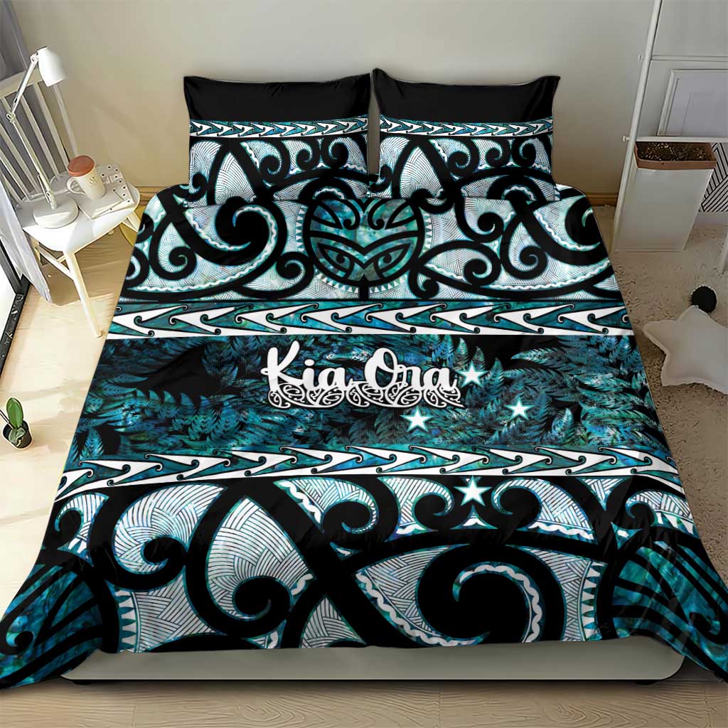 Kia Ora New Zealand Bedding Set Aotearoa Proud Maori Paua Shell Silver Fern LT14 - Polynesian Pride