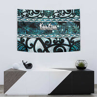 Kia Ora New Zealand Tapestry Aotearoa Proud Maori Paua Shell Silver Fern LT14 - Polynesian Pride