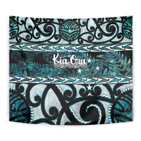 Kia Ora New Zealand Tapestry Aotearoa Proud Maori Paua Shell Silver Fern LT14 - Polynesian Pride