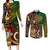 Vanuatu and Australia Couples Matching Long Sleeve Bodycon Dress and Long Sleeve Button Shirts Vanuatuan Polynesian Mix Aussie Aboriginal Art LT14 Black - Polynesian Pride