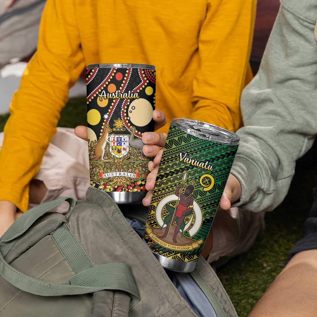Vanuatu and Australia Tumbler Cup Vanuatuan Polynesian Mix Aussie Aboriginal Art LT14 - Polynesian Pride