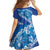 Vintage Blue Polynesia Family Matching Long Sleeve Bodycon Dress and Hawaiian Shirt Plumeria With Hibiscus Tropical Vibes