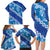 Vintage Blue Polynesia Family Matching Long Sleeve Bodycon Dress and Hawaiian Shirt Plumeria With Hibiscus Tropical Vibes