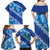 Vintage Blue Polynesia Family Matching Off Shoulder Maxi Dress and Hawaiian Shirt Plumeria With Hibiscus Tropical Vibes