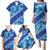 Vintage Blue Polynesia Family Matching Puletasi and Hawaiian Shirt Plumeria With Hibiscus Tropical Vibes