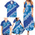 Vintage Blue Polynesia Family Matching Summer Maxi Dress and Hawaiian Shirt Plumeria With Hibiscus Tropical Vibes