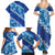 Vintage Blue Polynesia Family Matching Summer Maxi Dress and Hawaiian Shirt Plumeria With Hibiscus Tropical Vibes