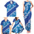 Vintage Blue Polynesia Family Matching Tank Maxi Dress and Hawaiian Shirt Plumeria With Hibiscus Tropical Vibes