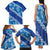 Vintage Blue Polynesia Family Matching Tank Maxi Dress and Hawaiian Shirt Plumeria With Hibiscus Tropical Vibes