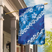 Vintage Blue Polynesia Garden Flag Plumeria With Hibiscus Tropical Vibes LT14 House Flag Blue - Polynesian Pride