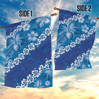 Vintage Blue Polynesia Garden Flag Plumeria With Hibiscus Tropical Vibes LT14 - Polynesian Pride
