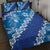 Vintage Blue Polynesia Quilt Bed Set Plumeria With Hibiscus Tropical Vibes