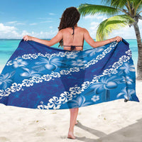 Vintage Blue Polynesia Sarong Plumeria With Hibiscus Tropical Vibes LT14 - Polynesian Pride