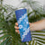 Vintage Blue Polynesia Skinny Tumbler Plumeria With Hibiscus Tropical Vibes