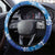 Vintage Blue Polynesia Steering Wheel Cover Plumeria With Hibiscus Tropical Vibes