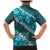 Vintage Dark Cyan Polynesia Family Matching Mermaid Dress and Hawaiian Shirt Plumeria With Hibiscus Tropical Vibes