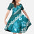 Vintage Dark Cyan Polynesia Family Matching Mermaid Dress and Hawaiian Shirt Plumeria With Hibiscus Tropical Vibes