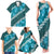 Vintage Dark Cyan Polynesia Family Matching Tank Maxi Dress and Hawaiian Shirt Plumeria With Hibiscus Tropical Vibes