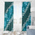 Vintage Dark Cyan Polynesia Window Curtain Plumeria With Hibiscus Tropical Vibes