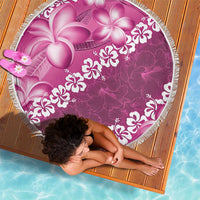 Vintage Pink Polynesia Beach Blanket Plumeria With Hibiscus Tropical Vibes LT14 - Polynesian Pride