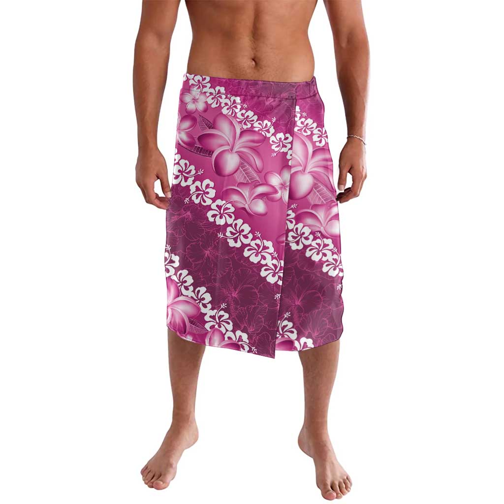 Vintage Pink Polynesia Lavalava Plumeria With Hibiscus Tropical Vibes LT14 Pink - Polynesian Pride