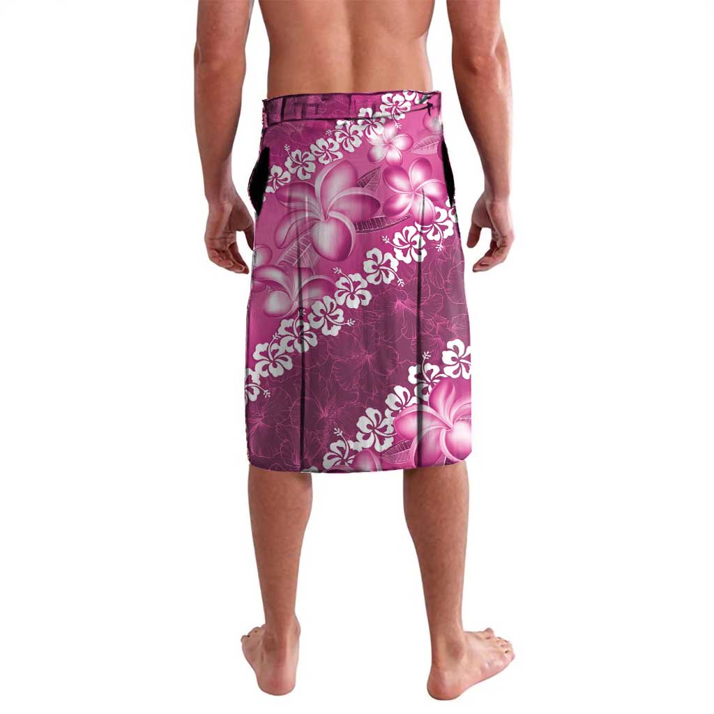 Vintage Pink Polynesia Lavalava Plumeria With Hibiscus Tropical Vibes LT14 - Polynesian Pride