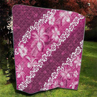 Vintage Pink Polynesia Quilt Plumeria With Hibiscus Tropical Vibes LT14 - Polynesian Pride