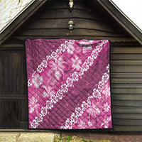 Vintage Pink Polynesia Quilt Plumeria With Hibiscus Tropical Vibes LT14 - Polynesian Pride