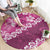 Vintage Pink Polynesia Round Carpet Plumeria With Hibiscus Tropical Vibes