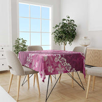 Vintage Pink Polynesia Tablecloth Plumeria With Hibiscus Tropical Vibes LT14 - Polynesian Pride