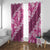 Vintage Pink Polynesia Window Curtain Plumeria With Hibiscus Tropical Vibes